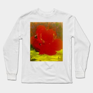 Abstract in Nature Red Rose Long Sleeve T-Shirt